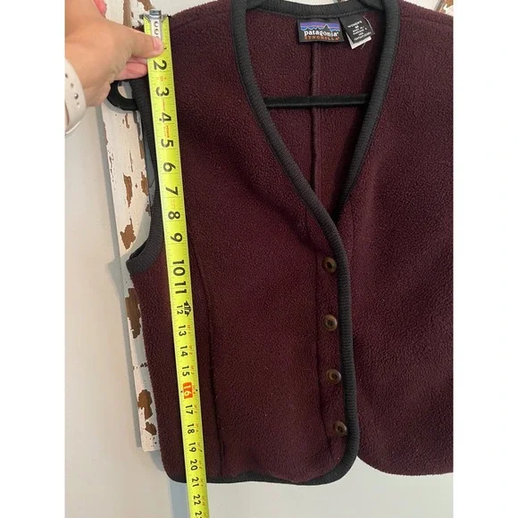 Patagonia 90's Winter Vest Synchilla Burgundy Woman's Medium USA Made